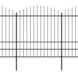 Ogrodzenie ogrodowe z włócznią, stalowe, 1781,5 x 200 cm, czarne