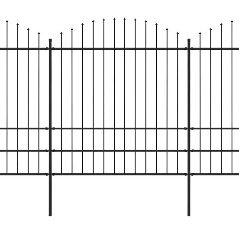 Ogrodzenie ogrodowe z włócznią, stalowe, 1781,5 x 200 cm, czarne