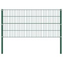 Panel ogrodzeniowy ze słupkami żelaznymi 1557,5x80 cm zielony