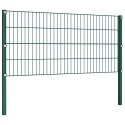 Panel ogrodzeniowy ze słupkami żelaznymi 1557,5x80 cm zielony
