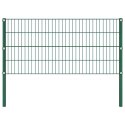 Panel ogrodzeniowy ze słupkami żelaznymi 1730x80 cm zielony