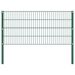 Panel ogrodzeniowy ze słupkami żelaznymi 1730x80 cm zielony
