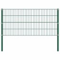 Panel ogrodzeniowy ze słupkami żelaznymi 694,5x80 cm zielony