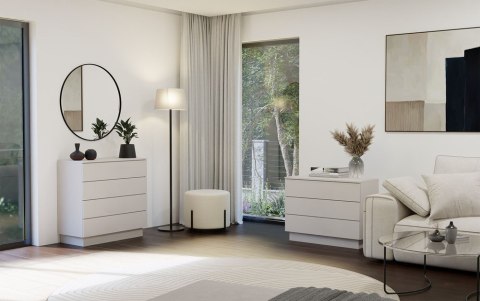 Komoda AMBER 3S Szafka 3 Szuflady Do Sypialni Salonu KASZMIR Beż