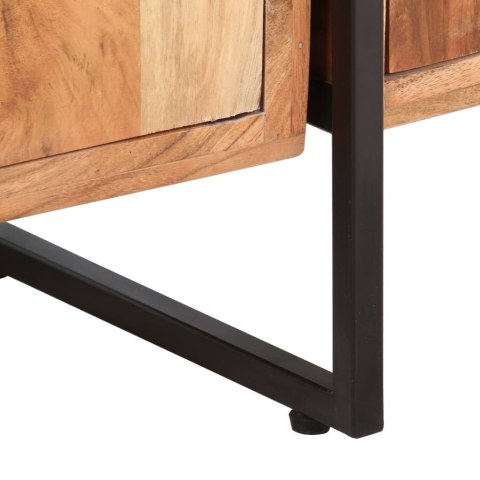 Regał na książki, 4 poziomy, 124x30x180 cm, drewno akacjowe