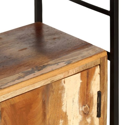 Regał na książki, 4 poziomy, 124x30x180 cm, drewno z odzysku