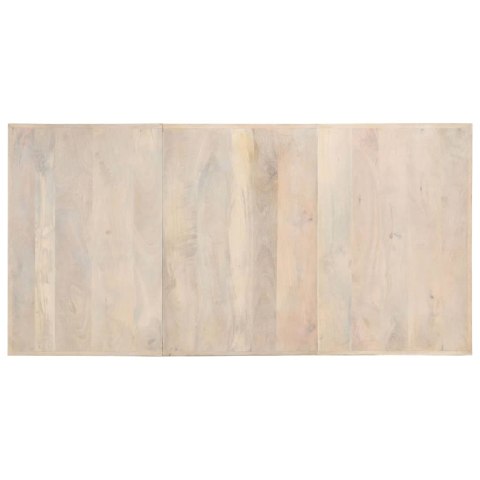 Stół jadalniany, 180 x 90 x 76 cm, lite, bielone drewno mango