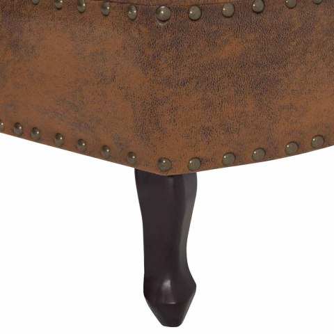 Szezlong, brązowy, sztuczna skóra zamszowa