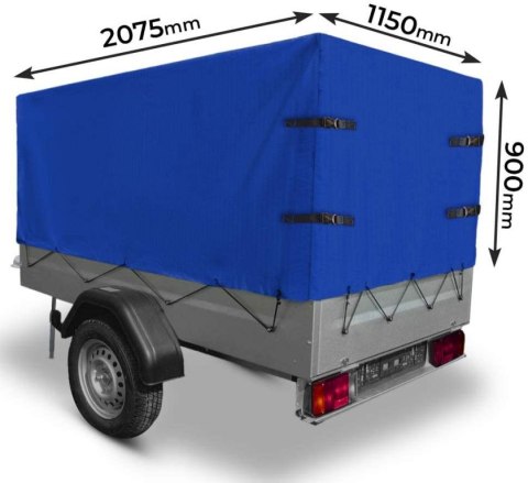 JAGO Plandeka na przyczepkę 207,5 x 115 x 90 cm, 500g / m2