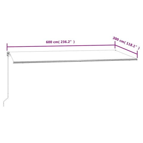 Automatycznie zwijana markiza, 600x300 cm, pomarańczowo-brązowa