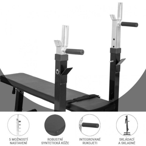 Gorilla Sport Ławka do ćwiczeń ze stojakiem, czarna