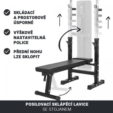 Gorilla Sport Ławka do ćwiczeń ze stojakiem, czarna