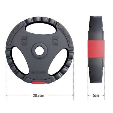 Gorilla Sports Dysk z powłoką, wypełnienie cementowe, 5 kg