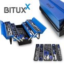 Skrzynka narzędziowa otwierana kolor niebieski 85 elementów Bituxx