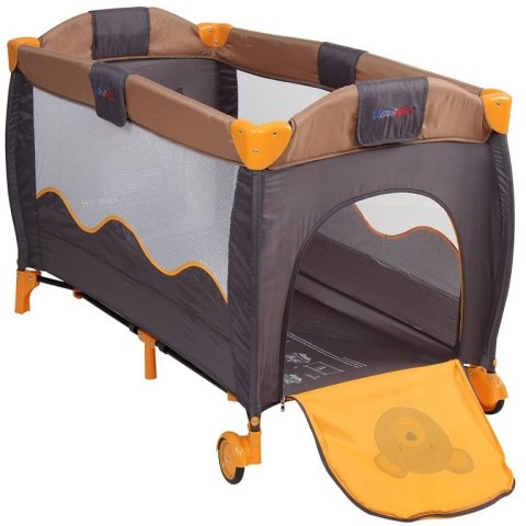 Łóżeczko turystyczne podróżne pomarańczowo-szare