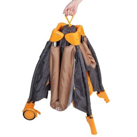 Łóżeczko turystyczne podróżne pomarańczowo-szare