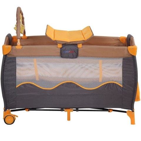 Łóżeczko turystyczne podróżne pomarańczowo-szare