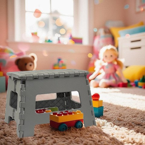 STOŁEK TABORET ANTYPOŚLIZGOWY SKŁADANY SZARY