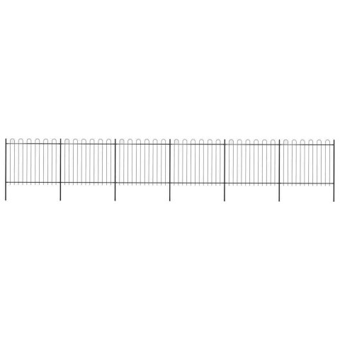 Ogrodzenie ogrodowe z obręczą stalową 1070x150 cm, czarne