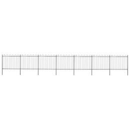 Ogrodzenie ogrodowe z obręczą stalową 1248x150 cm, czarne