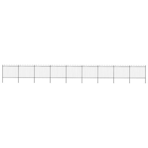 Ogrodzenie ogrodowe z obręczą stalową 1603,5x150 cm, czarne