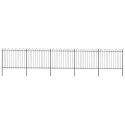 Ogrodzenie ogrodowe z obręczą stalową 892,5x150 cm, czarne