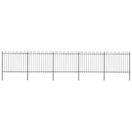 Ogrodzenie ogrodowe z obręczą stalową 892,5x150 cm, czarne