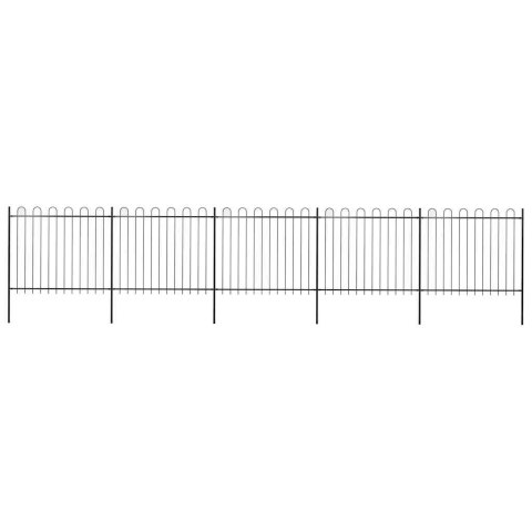 Ogrodzenie ogrodowe z obręczą stalową 892,5x150 cm, czarne