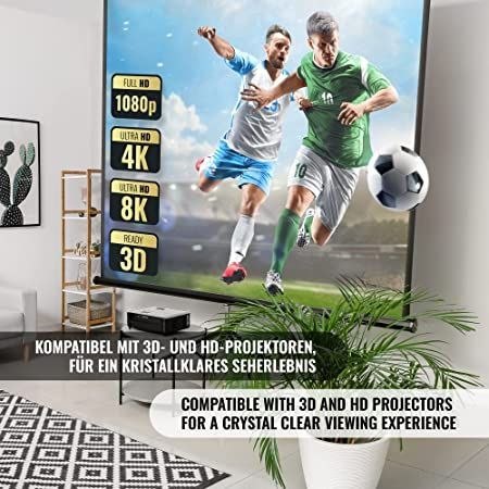 JAGO Ekran dla projektora ze statywem 203 x 203 cm