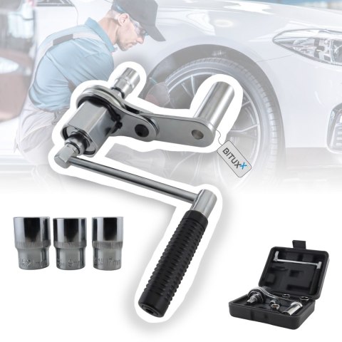 Klucz dynamometryczny w walizce z nasadkami w zestawie komplet wandamowo-chromowy