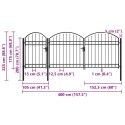 Brama ogrodzeniowa, zaokrąglona, stal, 2,25 x 4 m, czarna