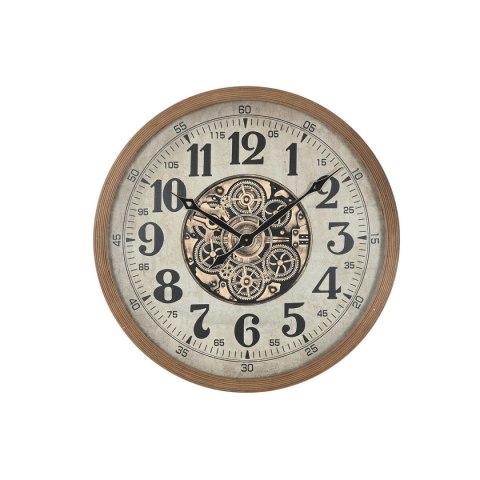 Zegar Ścienny Home ESPRIT Biały Naturalny Szkło drewno sosnowe Cottage 80 x 8 x 80 cm