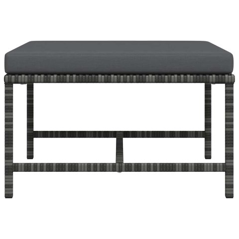 Podnóżek do mebli modułowych, z poduszką, szary, polirattan