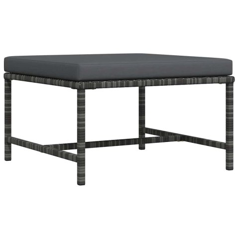 Podnóżek do mebli modułowych, z poduszką, szary, polirattan