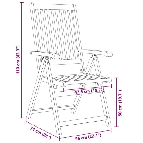 Składane krzesła ogrodowe, 4 szt., lite drewno akacjowe