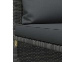 Środkowa sofa modułowa z poduszkami, polirattan, szara