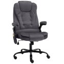 Masujące krzesło biurowe, ciemnoszare, obite aksamitem