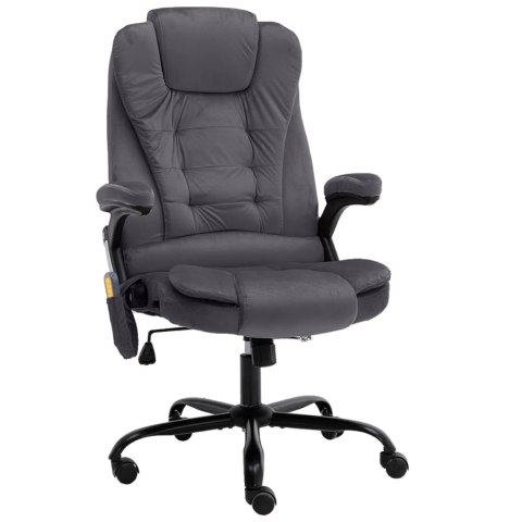 Masujące krzesło biurowe, ciemnoszare, obite aksamitem