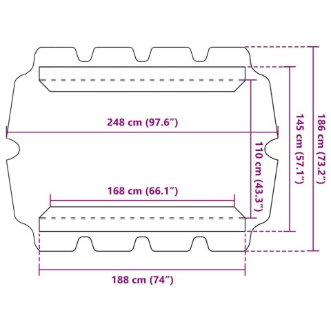 Zadaszenie do huśtawki ogrodowej, brązowe, 188/168x110/145 cm