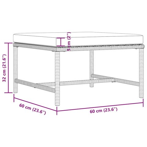 4-częściowa sofa ogrodowa, poduszki, rattan PE, czarna