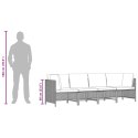 4-osobowa sofa ogrodowa z poduszkami, polirattan, czarna
