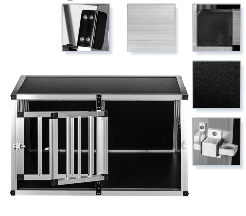 Aluminiowa skrzynia transportowa dla psów dwudrzwiowa tylna