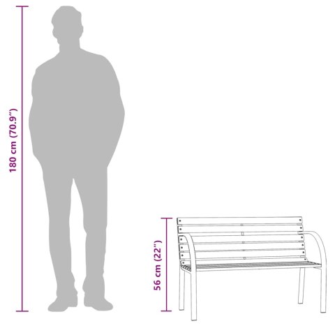 Ławka ogrodowa dla dzieci, 81 cm, drewno stroigły, szara