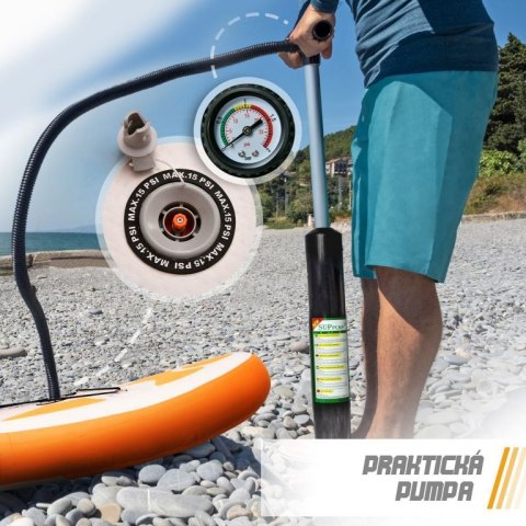 Nadmuchiwana deska wiosłowa Physionics 305cm pomarańczowa +