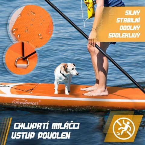 Nadmuchiwana deska wiosłowa Physionics 305cm pomarańczowa +