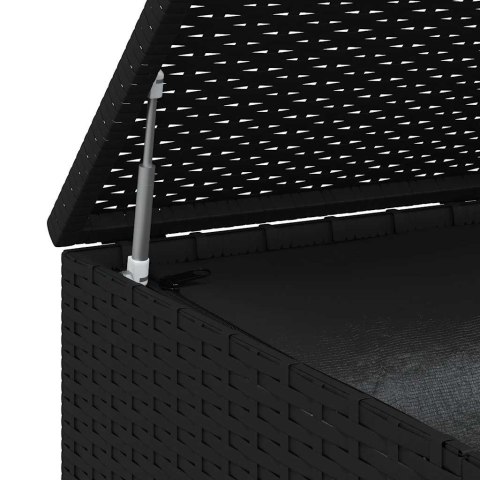 Skrzynia na poduszki ogrodowe rattan PE 100x49x103,5 cm, czarna