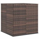 Skrzynia na poduszki ogrodowe, rattan PE, 100x97,5x104 cm, brąz