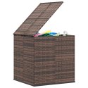 Skrzynia na poduszki ogrodowe, rattan PE, 100x97,5x104 cm, brąz
