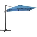 Parasol ogrodowy boczny na wysięgniku kwadratowy 250 x 250 cm niebieski