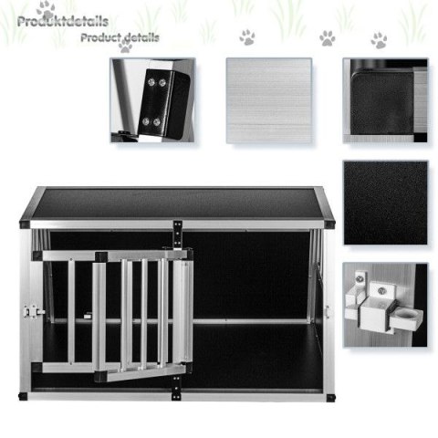 Aluminiowa skrzynia transportowa dla psów dwudrzwiowa tylna